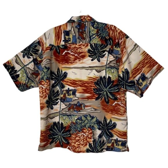 RESERVOIR Hawaiian Style Men's Button Shirt Large Palm Trees Tropical Beach NWOT - Picture 10 of 10